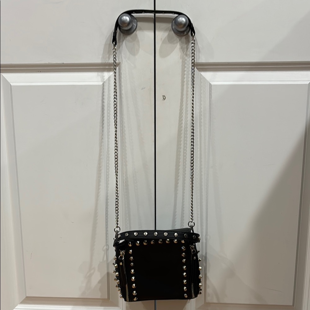 Studded Black Chain Shoulder Bag